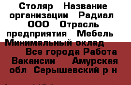 Столяр › Название организации ­ Радиал, ООО › Отрасль предприятия ­ Мебель › Минимальный оклад ­ 30 000 - Все города Работа » Вакансии   . Амурская обл.,Серышевский р-н